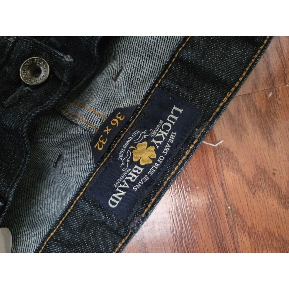 Lucky Brand 221 Original Straight Mens Dark Wash Denim Jeans 36x32 Blue‎